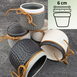 Keramický obal s mašličkou mini na průměr 6 cm